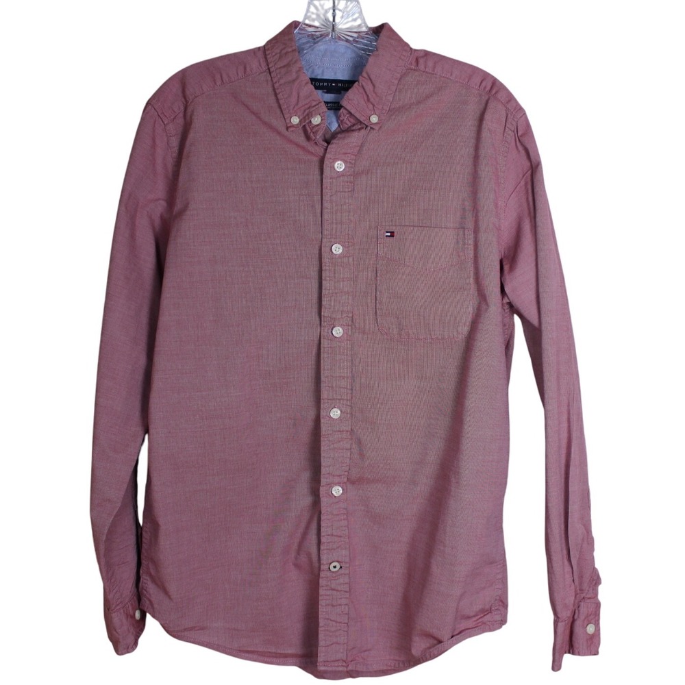 Tommy Hilfiger Mens Button Down Long Sleeve Dress Shirt, Classic Fit‎